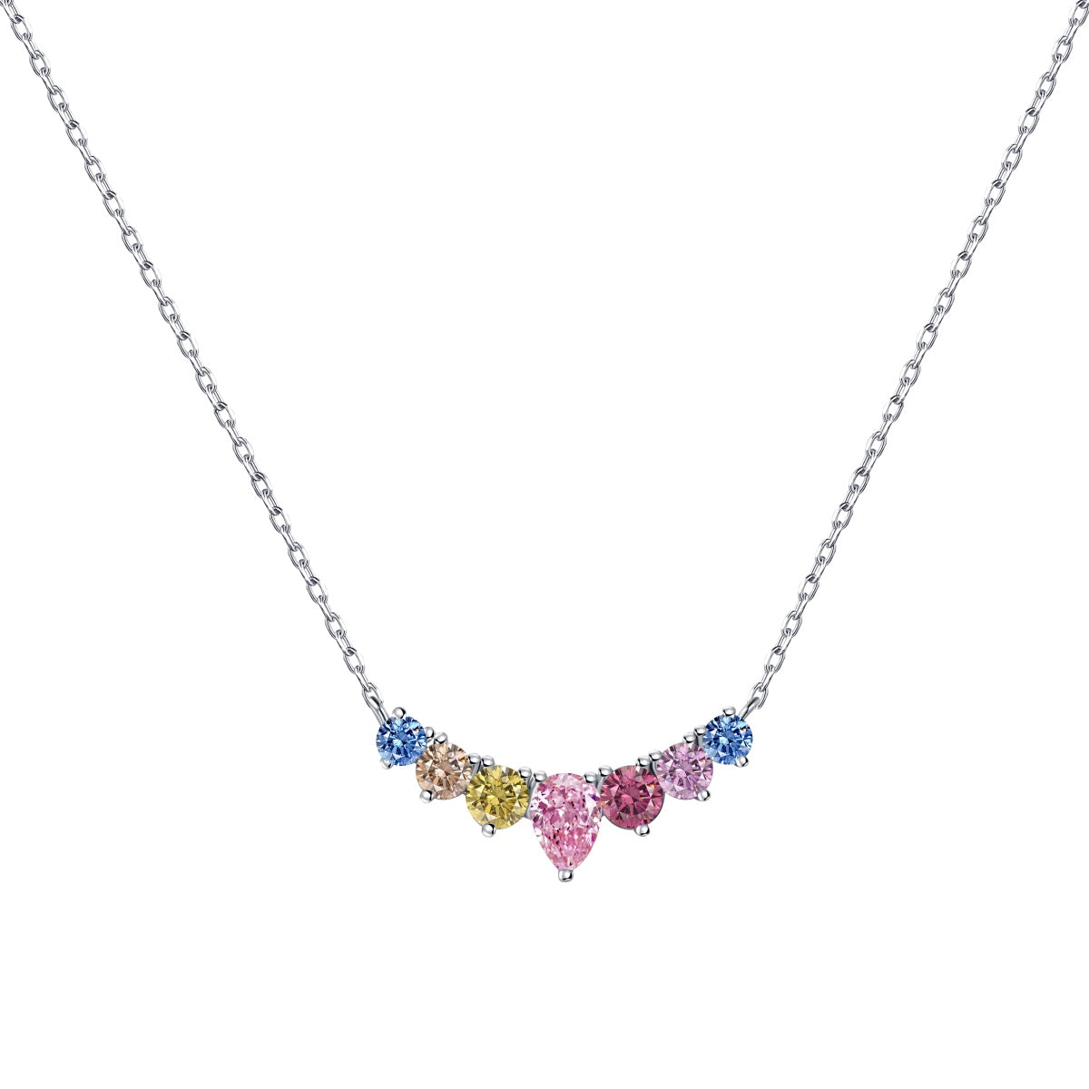 [Vivid Aurora]Dainty Colorful Heart Necklace