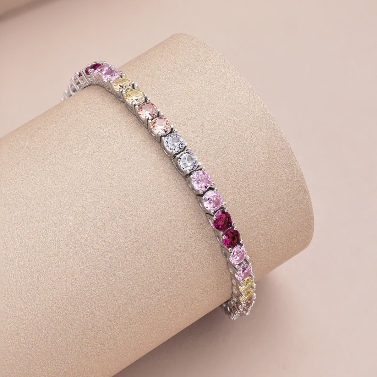 [Vivid Aurora]Radiant Colorful Round Cut Tennis Bracelet