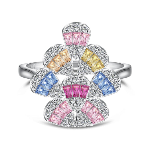 [Vivid Aurora]Sparkling Colorful Water Drop Shape Daily Ring