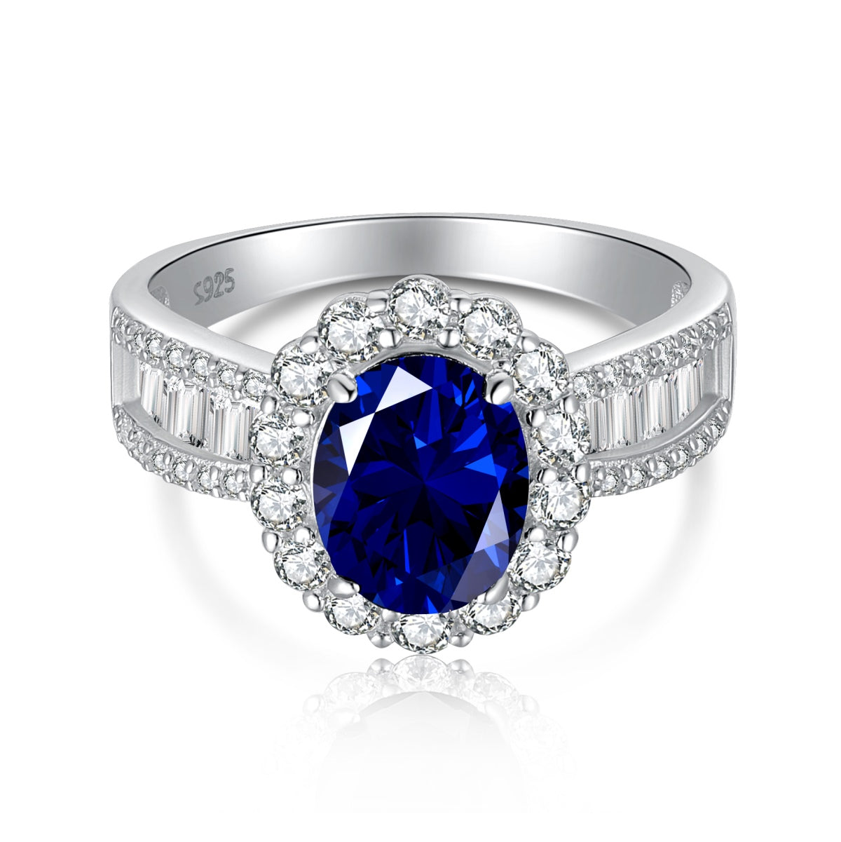 [Vivid Aurora]1.5 Carat Dazzling Charming Oval Cut Banquet Ring