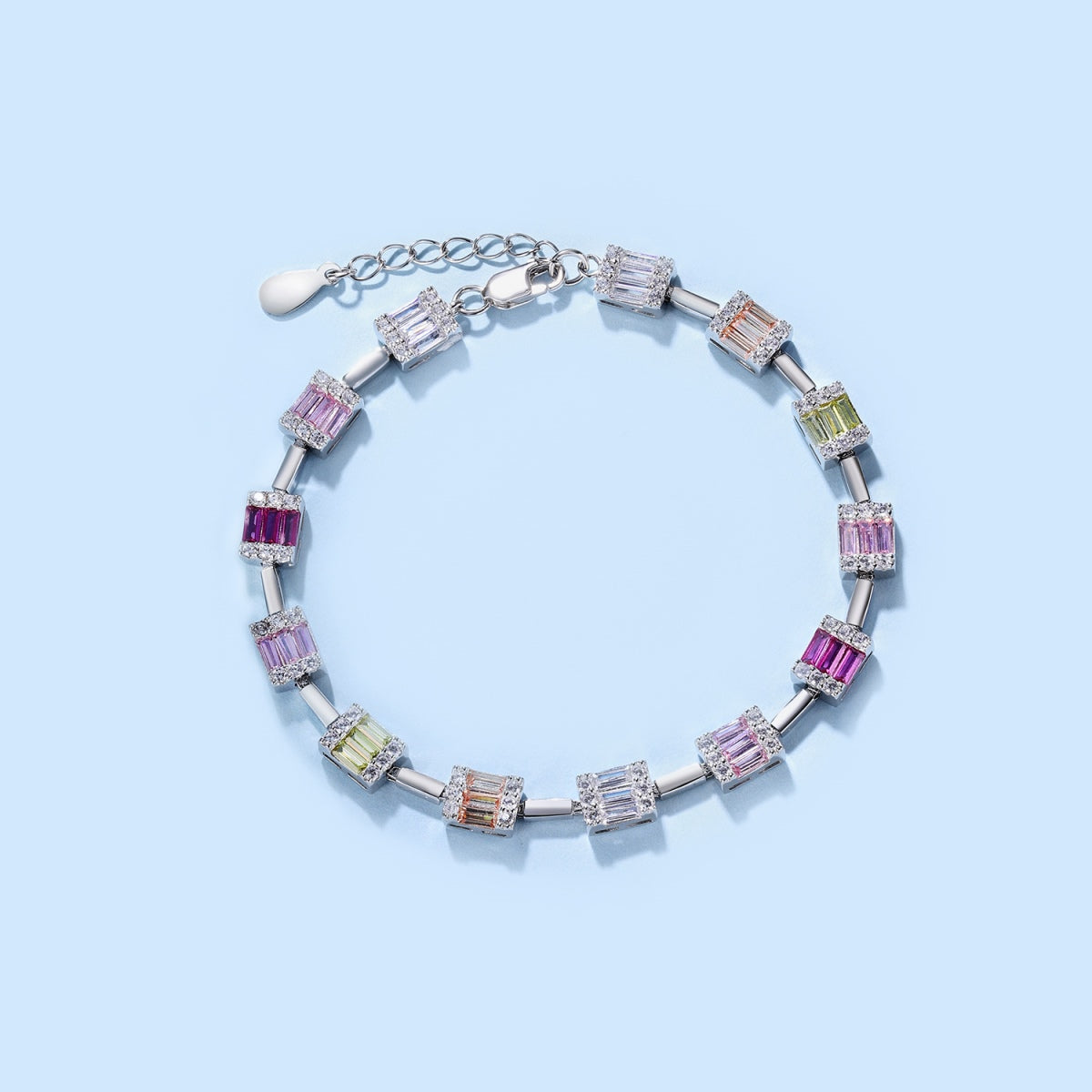 [Vivid Aurora]Dainty Charming Emerald Cut Daily Bracelet