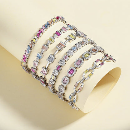 [Vivid Aurora]Dazzling Radiant Multi Cut Daily Bracelet