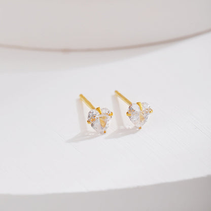 [Vivid Aurora]Sparkling Heart Shaped Simple Earrings