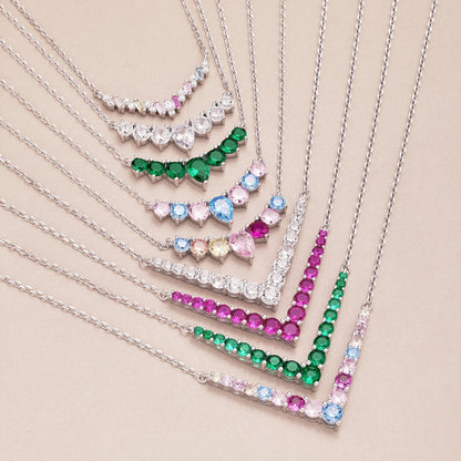 [Vivid Aurora]Dainty Colorful Heart Necklace