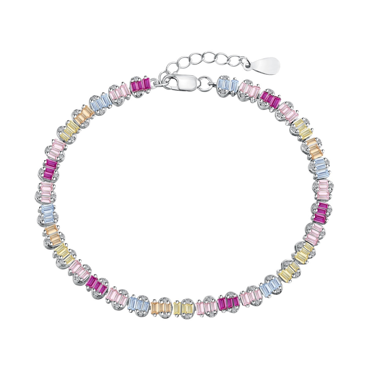 [Vivid Aurora]Delicate Colorful Emerald Cut Party Bracelet